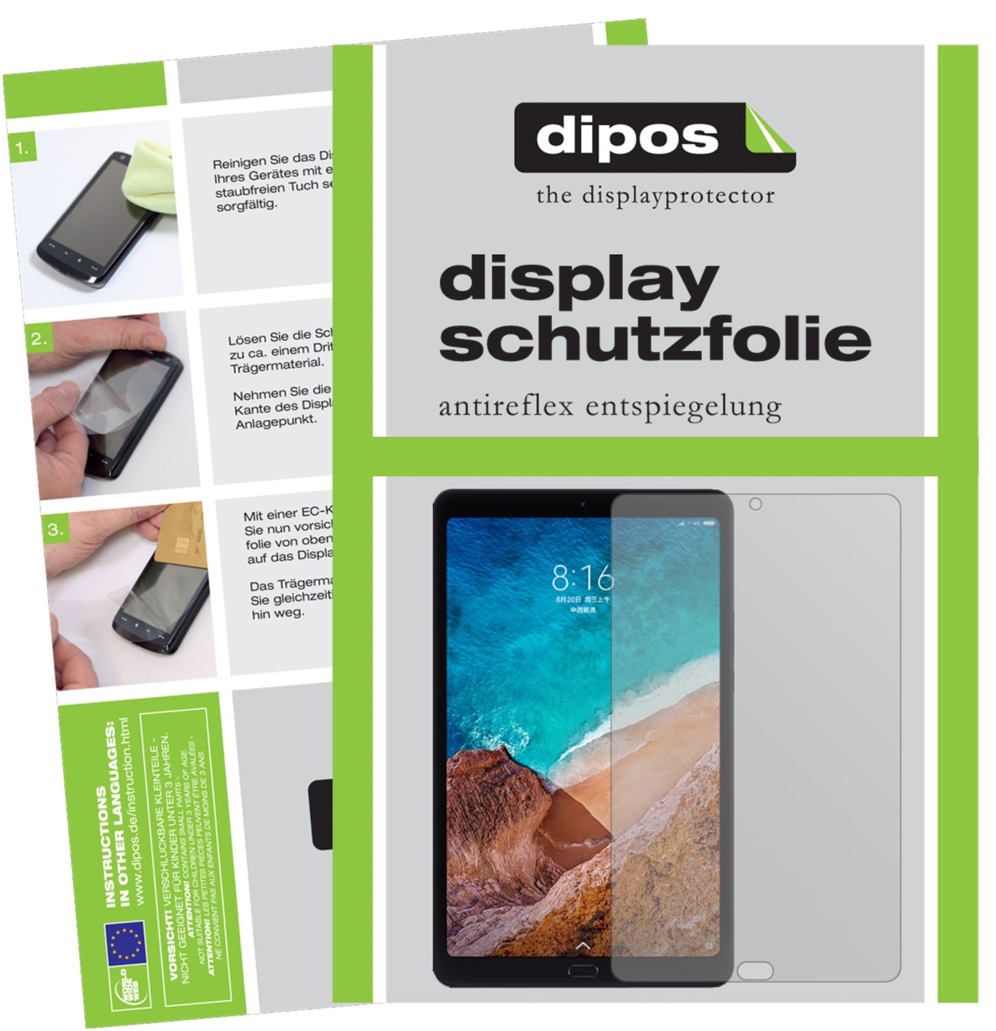 2x Schutzfolie matt für Xiaomi Mi Pad 4 Plus Display-Schutzfolie