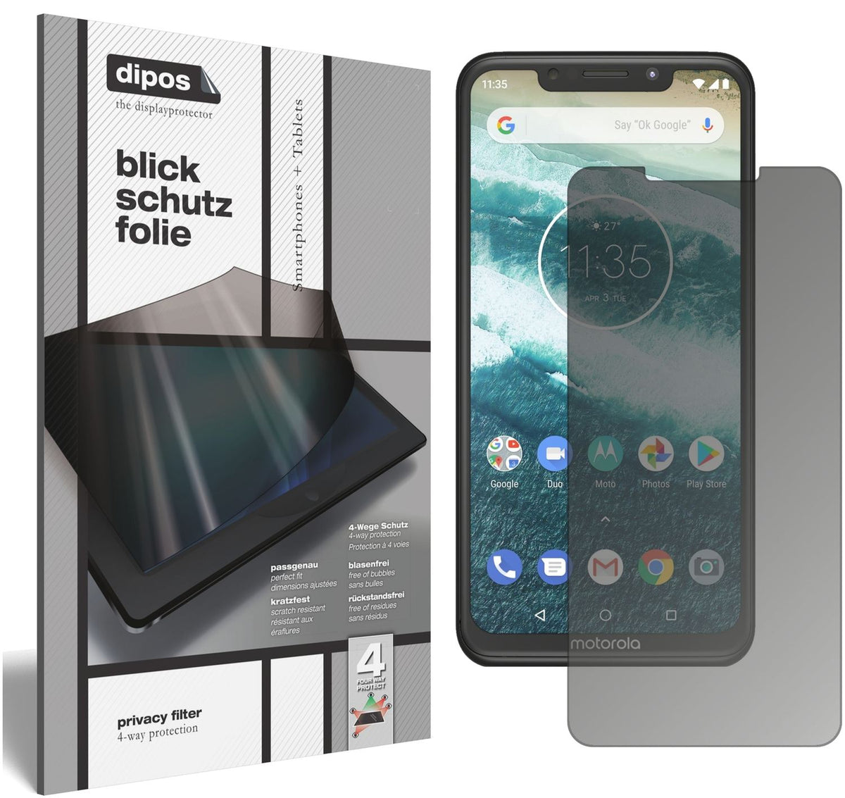 Screen Protector for Motorola One Power Privacy Filter 4-Way Protection dipos