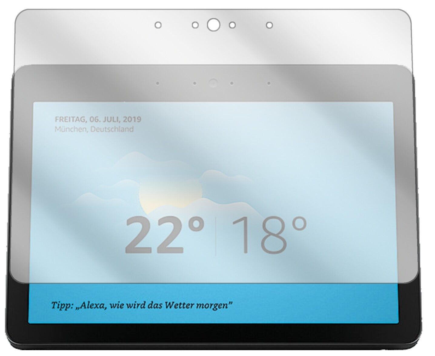 2x Schutzfolie klar für Amazon Echo Show 2. Gen Display-Schutzfolie