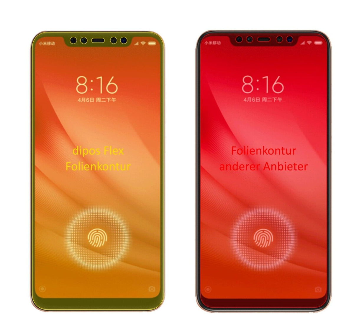 3x Screen Protector for Xiaomi Mi 8 Pro Protective Film covers 100% dipos Flex