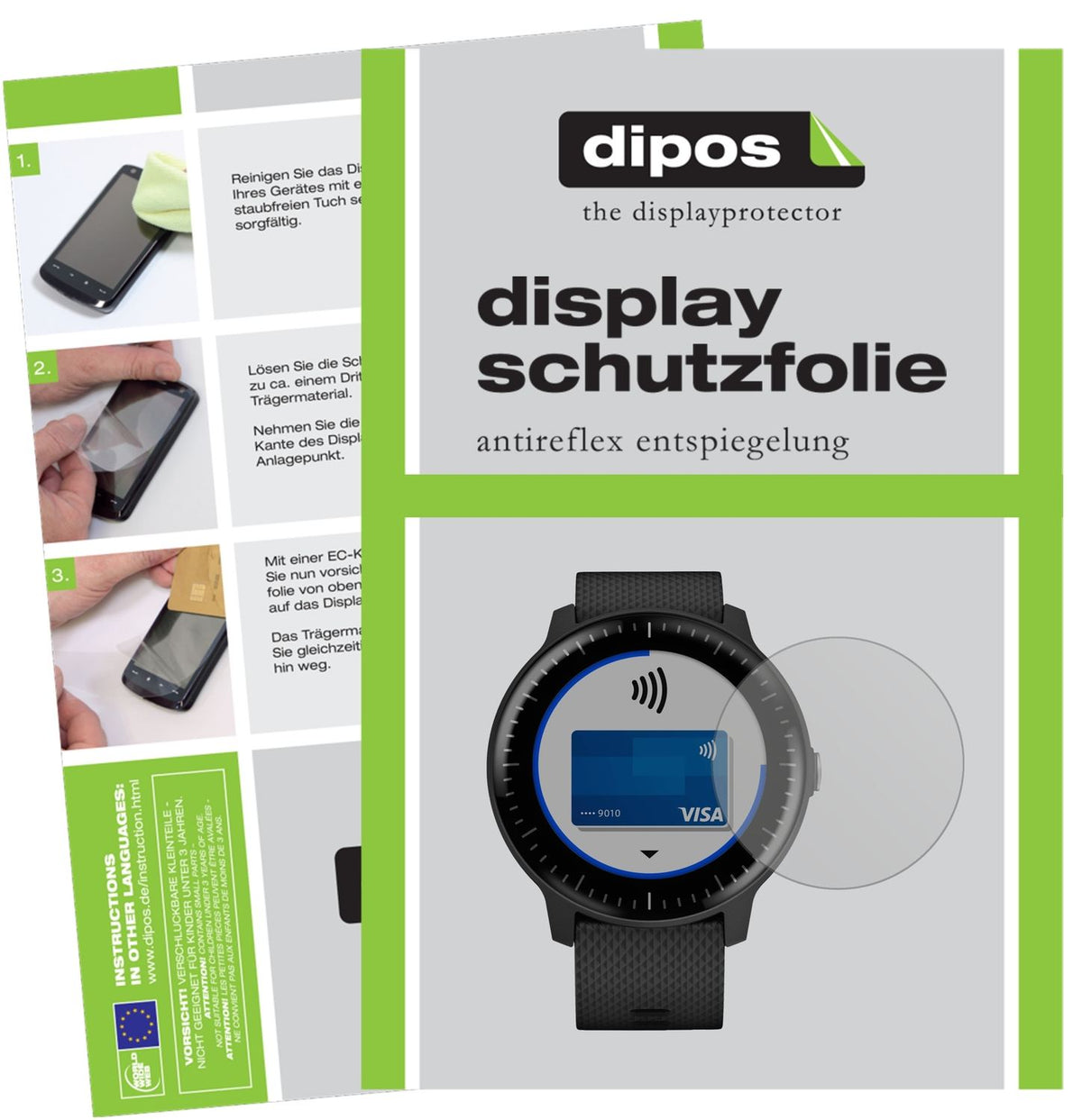 6x Screen Protector for Garmin Vivoactive 3 Music Protection Anti Glare dipos