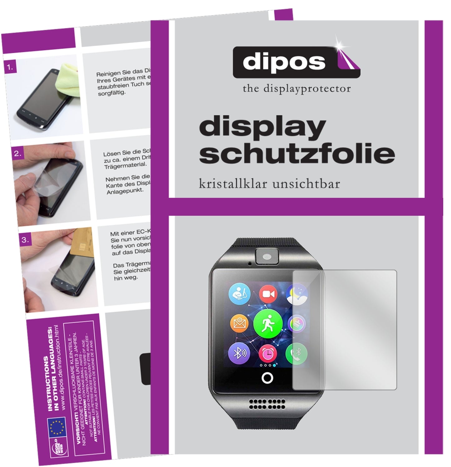 6x Schutzfolie klar für InterActive SmartWatch Q18 Display-Schutzfolie