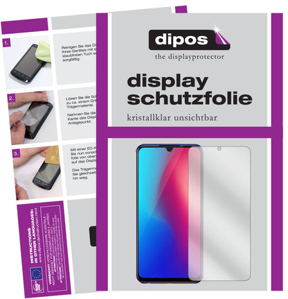 Klare Displayschutzfolie von dipos passend für Vivo Z3i, präziser Zuschnitt und blasenfrei montiert