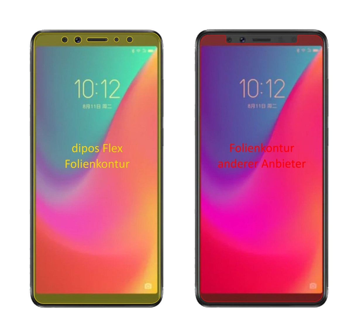 3x Screen Protector for Lenovo K5 Pro Protective Film covers 100% dipos Flex