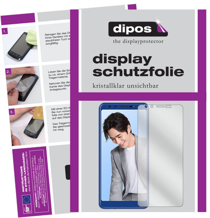 Klare Displayschutzfolie von dipos passend für Lenovo K5s, präziser Zuschnitt und blasenfrei montiert