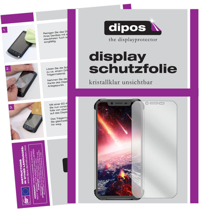 Klare Displayschutzfolie von dipos passend für Blackview BV9600 Pro, präziser Zuschnitt und blasenfrei montiert