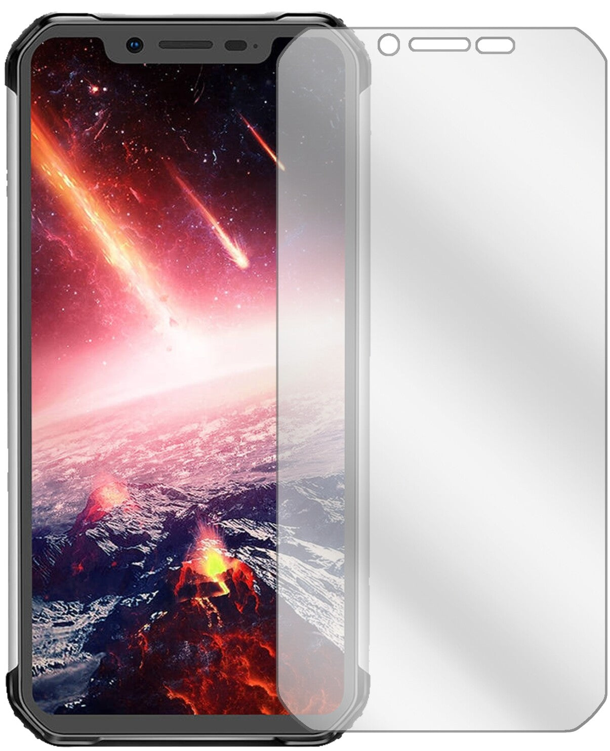 BlackviewBV9600 Pro mit aufgebrachter dipos Displayschutzfolie, glasklare Darstellung ohne Einschränkungen