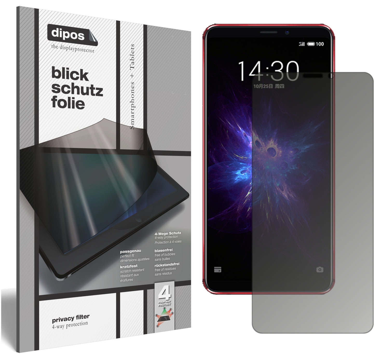 Blickschutzfolie für Meizu Note 8 matt Schutzfolie Privacy