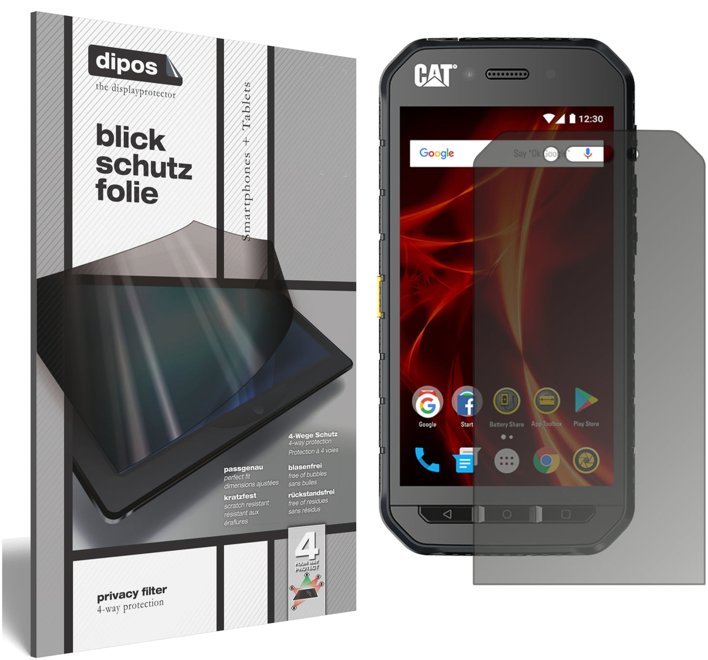 Blickschutzfolie für CAT S48c matt Schutzfolie Privacy