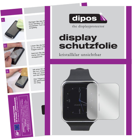 Klare Displayschutzfolie von dipos passend für Tagobee TB01 Smartwatch, präziser Zuschnitt und blasenfrei montiert