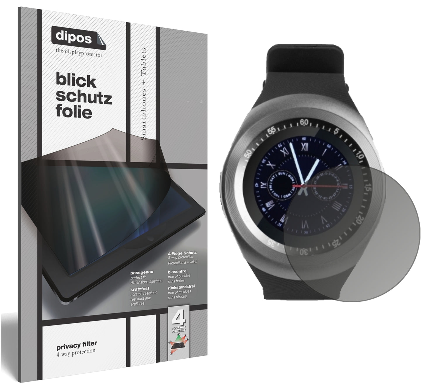 Blickschutzfolie für TrendGeek TG-SW1 Smartwatch matt Schutzfolie Privacy