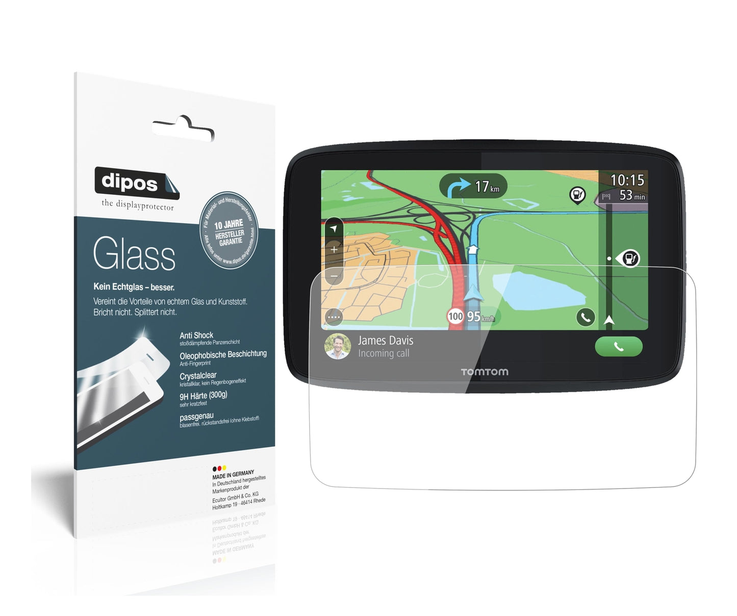 2x 9H Schutzfolie für TomTom GO Essential 6 Panzerfolie
