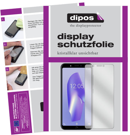 Klare Displayschutzfolie von dipos passend für BQ Aquaris C, präziser Zuschnitt und blasenfrei montiert