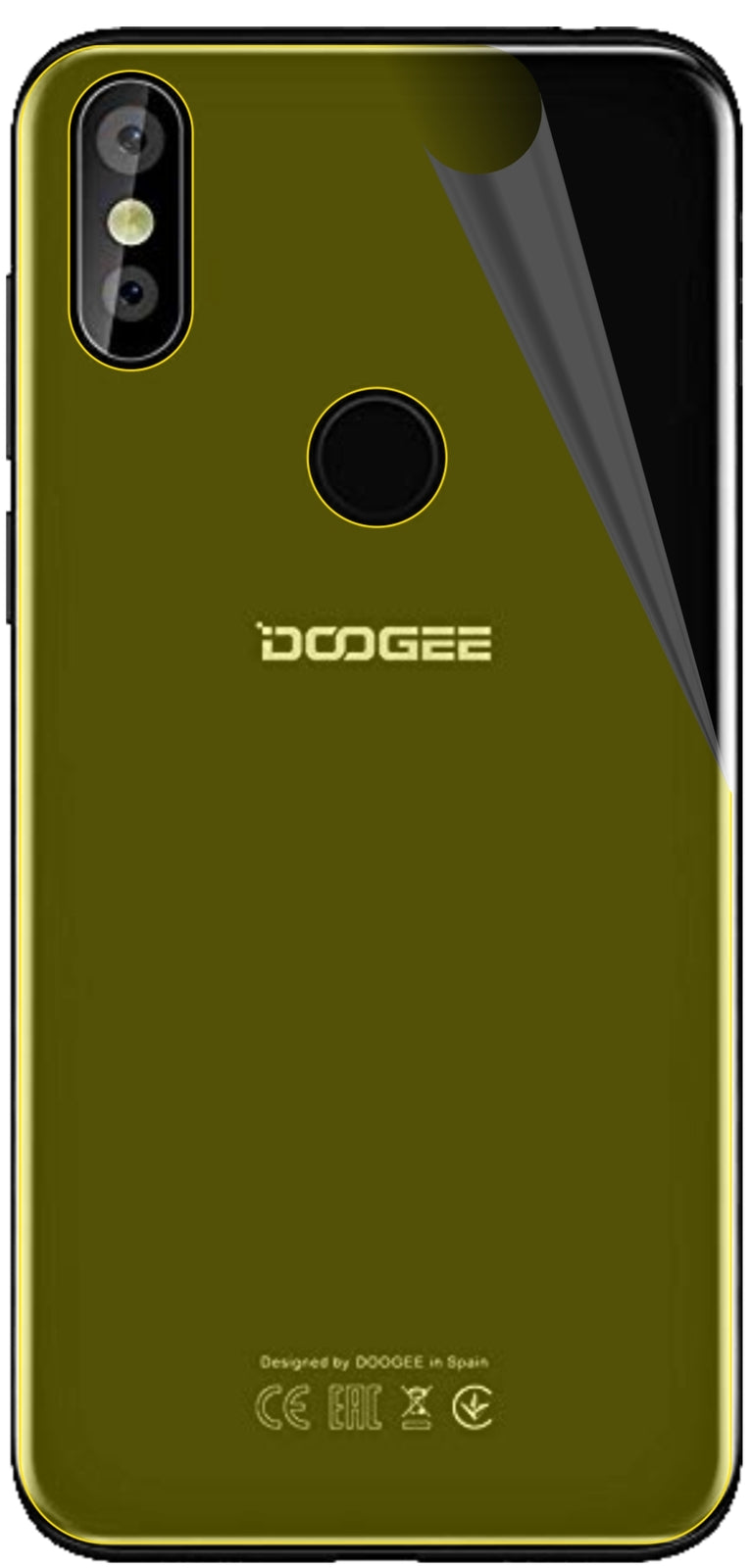 3x 3D Full Cover Schutzfolie für Doogee Y8 Rückseite