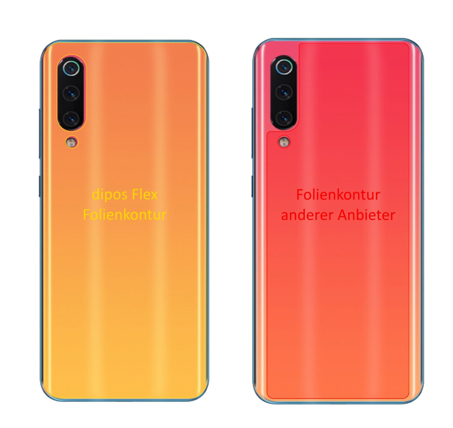3x 3D Full Cover Schutzfolie für Xiaomi Mi 9 SE Rückseite