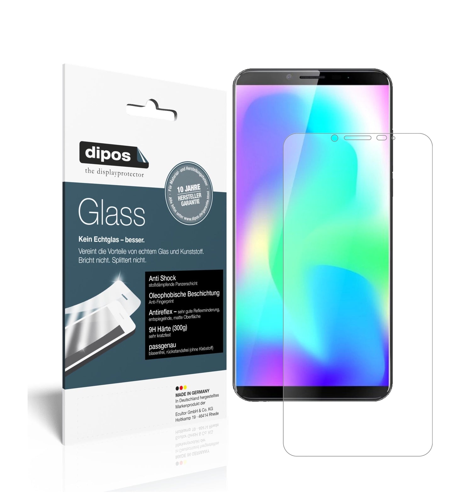 Matte Displayschutzfolie von dipos passend für Cubot X19, 9H kratzfest und blasenfrei montiert