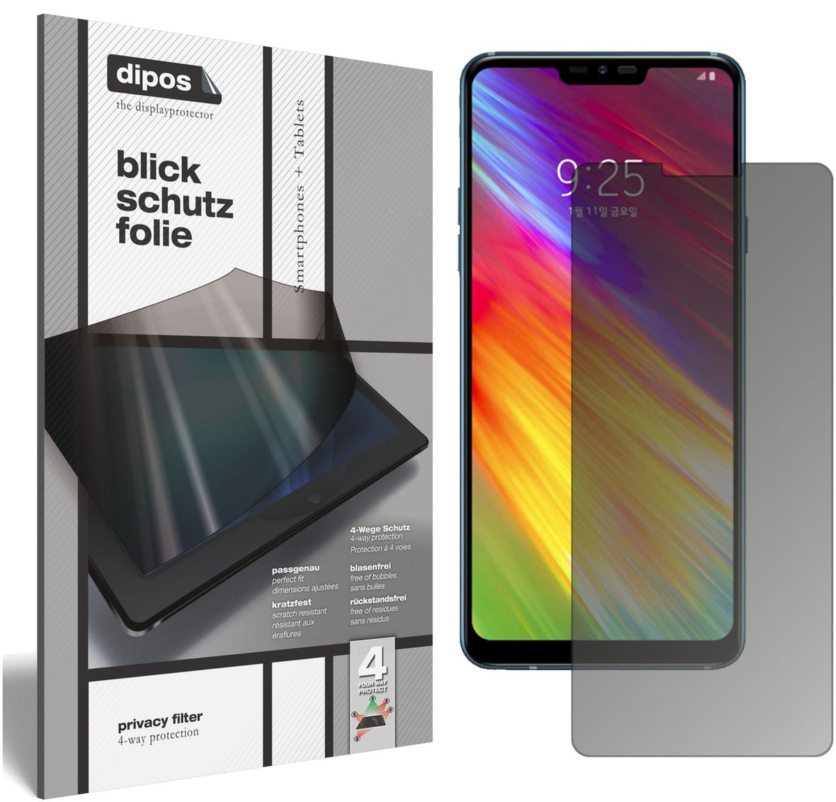 LG Q9 Screen Protector Privacy Filter 4-Way Protection dipos