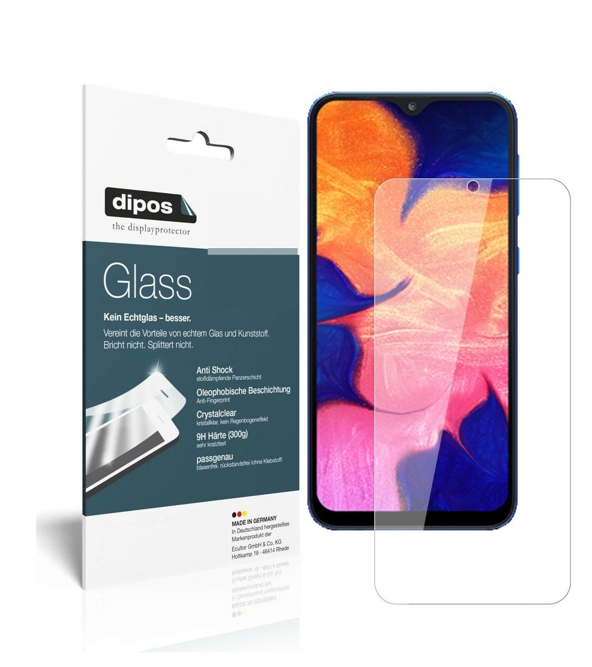 2x 9H Clear Screen Protector for Samsung Galaxy A10 – Shatterproof, Crystal Clear | dipos