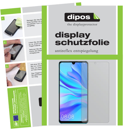 Matte Displayschutzfolie von dipos passend für Huawei P30 Lite, präziser Zuschnitt und blasenfrei montiert