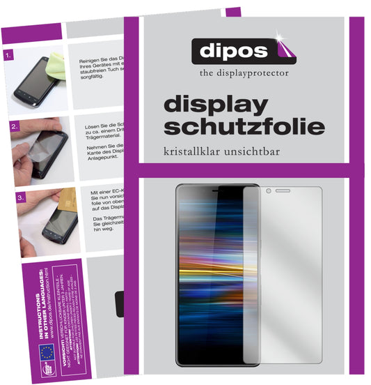 Klare Displayschutzfolie von dipos passend für Sony Xperia L3, präziser Zuschnitt und blasenfrei montiert
