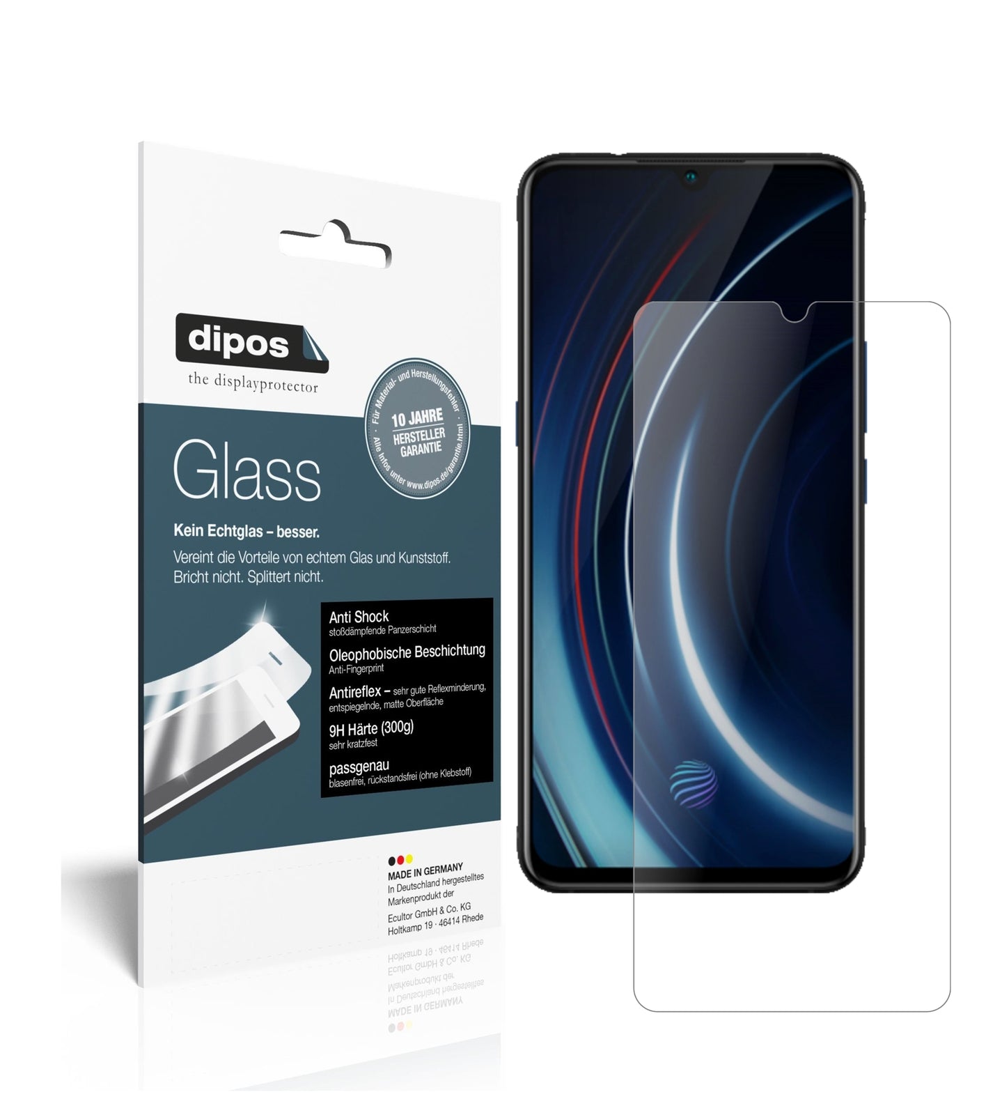 Matte Displayschutzfolie von dipos passend für Vivo IQOO, 9H kratzfest und blasenfrei montiert