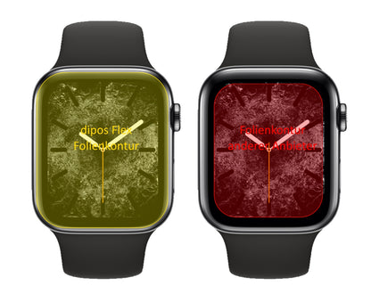 AppleWatch Series 6 (40mm) mit aufgebrachter dipos Displayschutzfolie, glasklare Darstellung ohne Einschränkungen