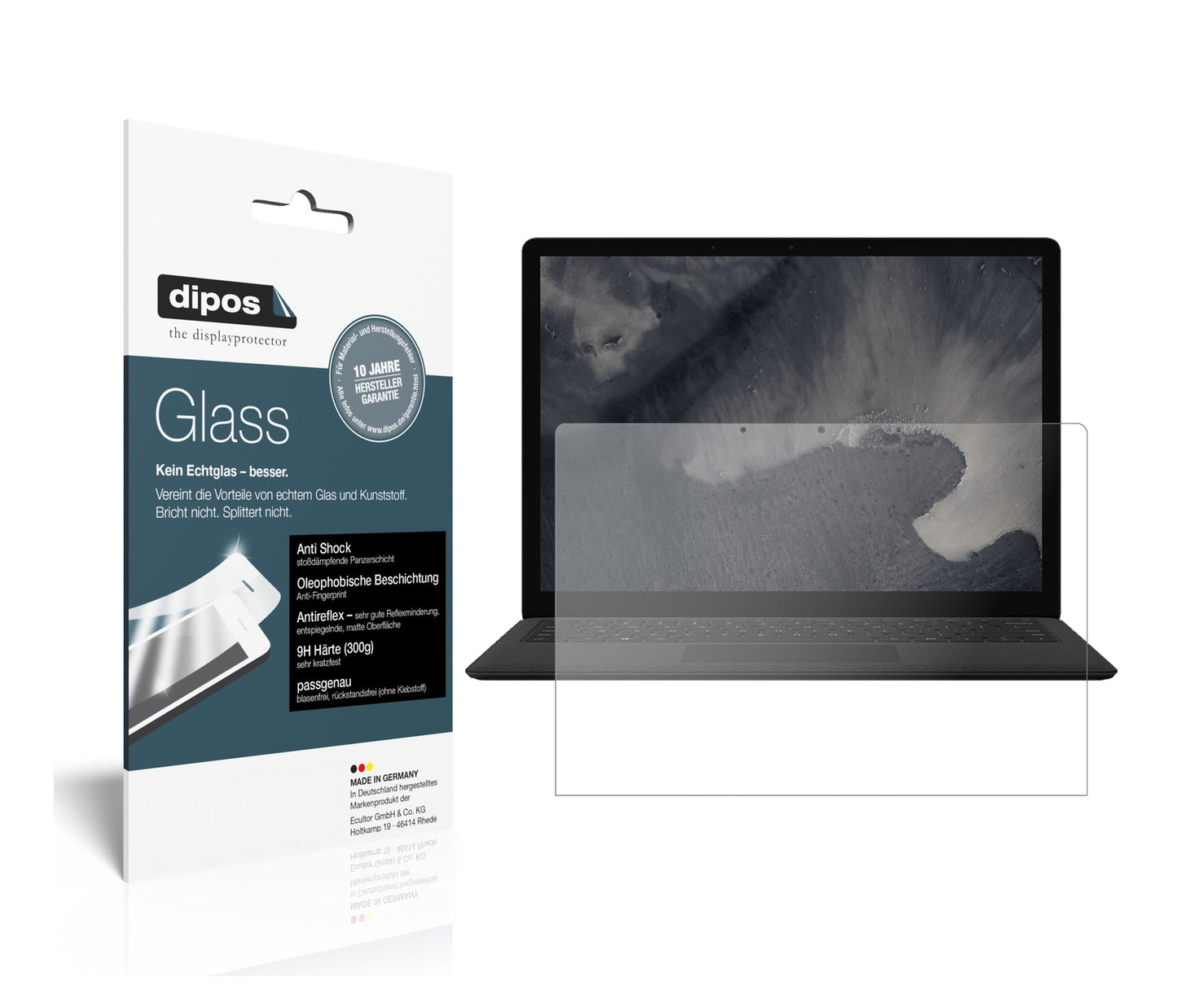 2x 9H Schutzfolie matt für Microsoft Surface Laptop 2 13.5 Zoll Panzerfolie