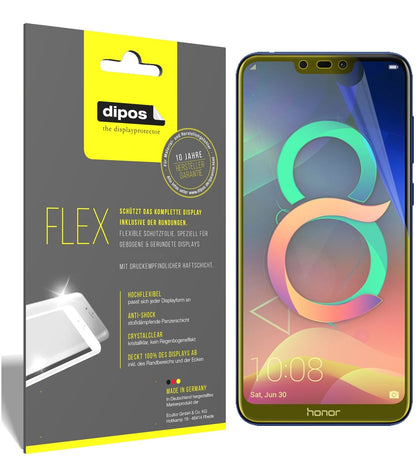 3x Screen Protector for Honor 8C Protective Film covers 100% dipos Flex