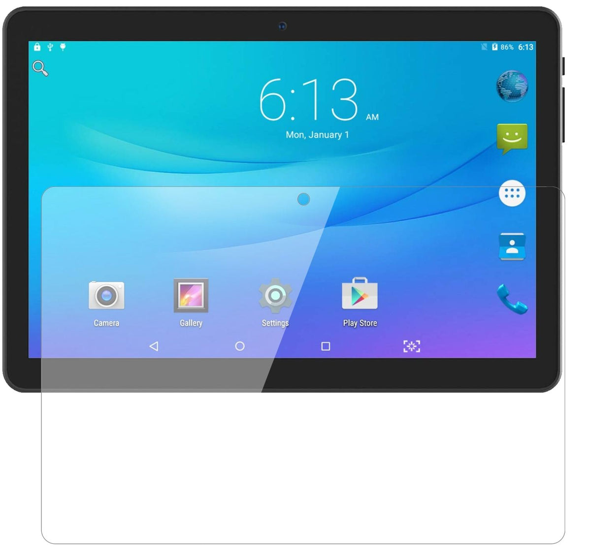 2x Screen Protector for Lectrus 10.1 Zoll Tablet Flexible Glass 9H dipos