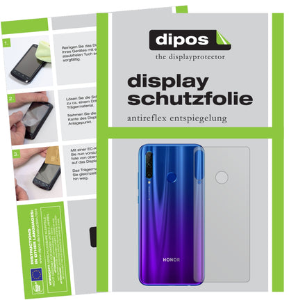 Matte Displayschutzfolie von dipos passend für Honor 20i Rückseite, präziser Zuschnitt und blasenfrei montiert