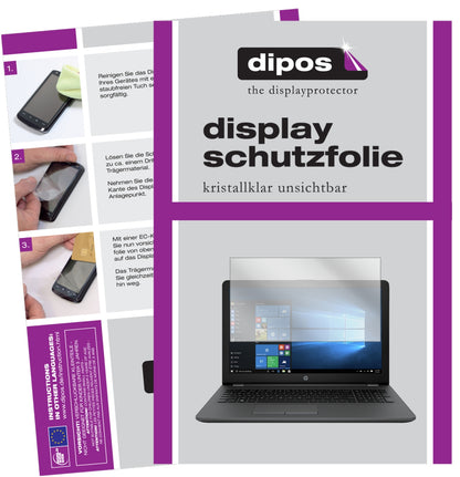 2x Schutzfolie klar für HP 250 G6 15.6 Zoll Display-Schutzfolie