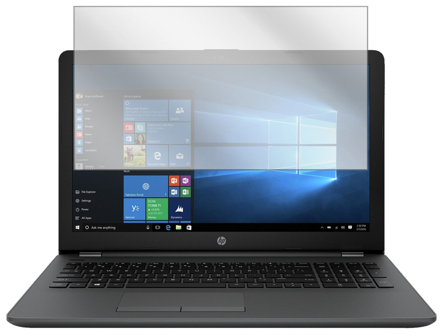 2x Schutzfolie klar für HP 250 G6 15.6 Zoll Display-Schutzfolie