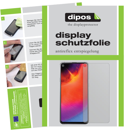 Matte Displayschutzfolie von dipos passend für Samsung Galaxy A8s, präziser Zuschnitt und blasenfrei montiert