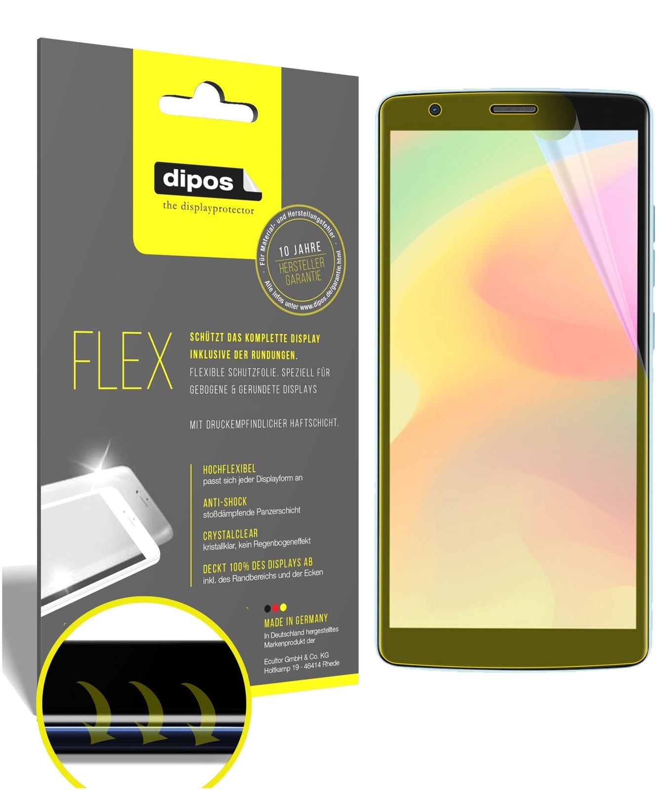 3x 3D Full Cover Schutzfolie für Blackview A20 Pro