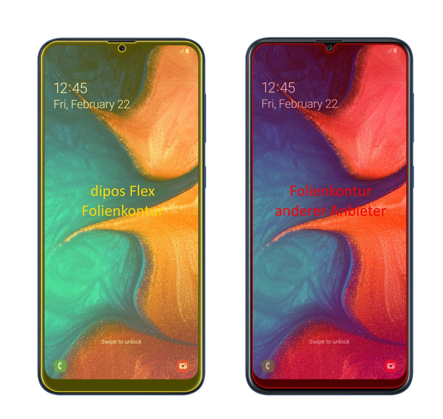 3x 3D Full Cover Schutzfolie für Samsung Galaxy A20e