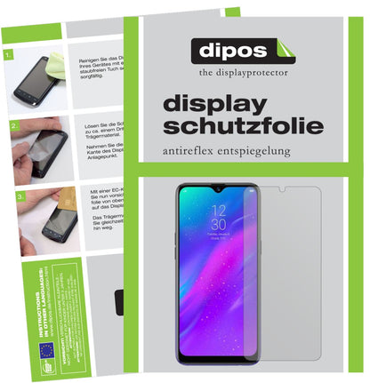 Matte Displayschutzfolie von dipos passend für Oppo Realme 3 Pro, präziser Zuschnitt und blasenfrei montiert