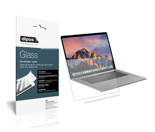 Matte Displayschutzfolie von dipos passend für Apple MacBook Pro 15 Zoll (2019) Touchbar, 9H kratzfest und blasenfrei montiert