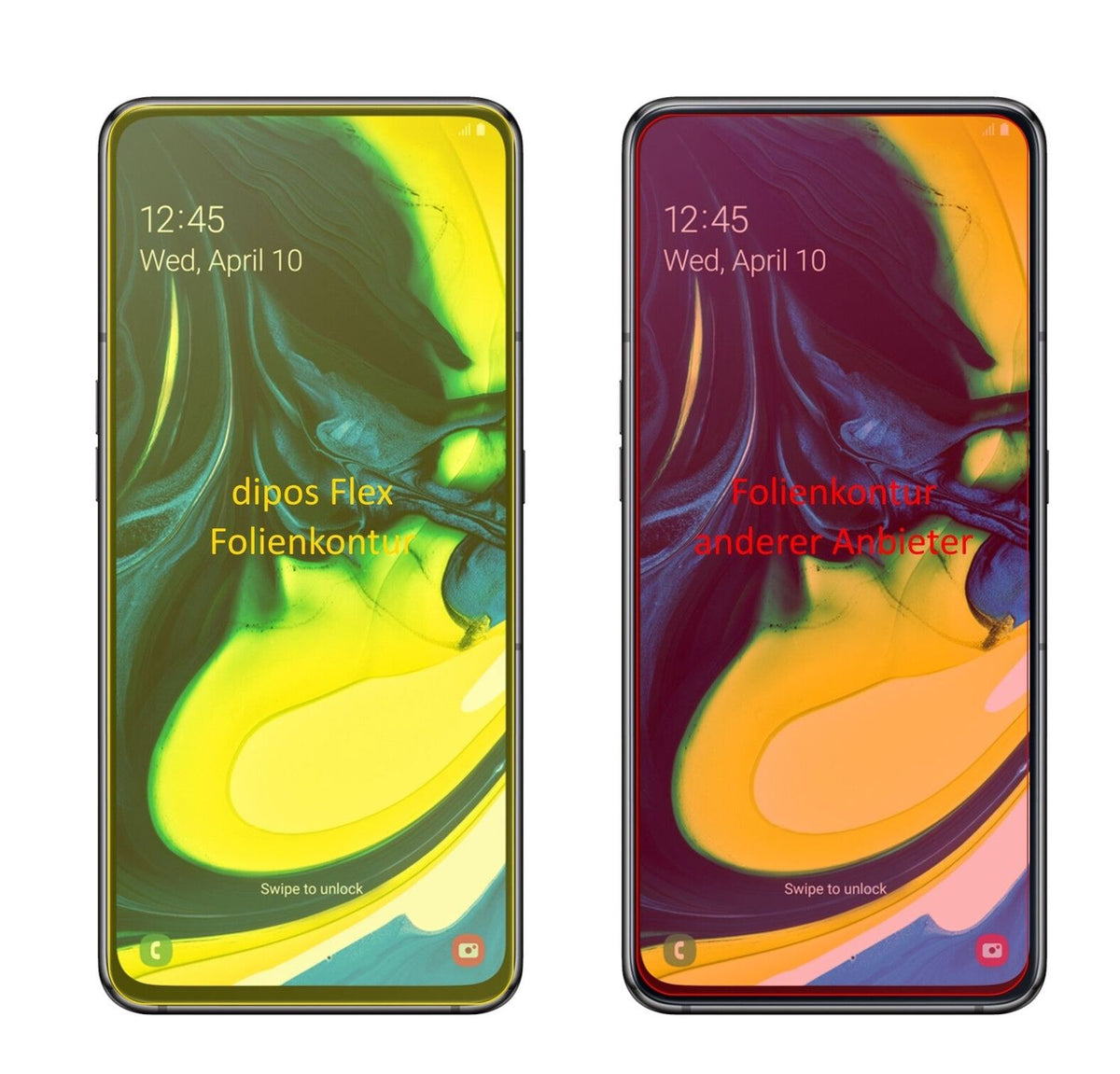 3x Screen Protector for Samsung Galaxy A80 Protective Film covers 100% Flex