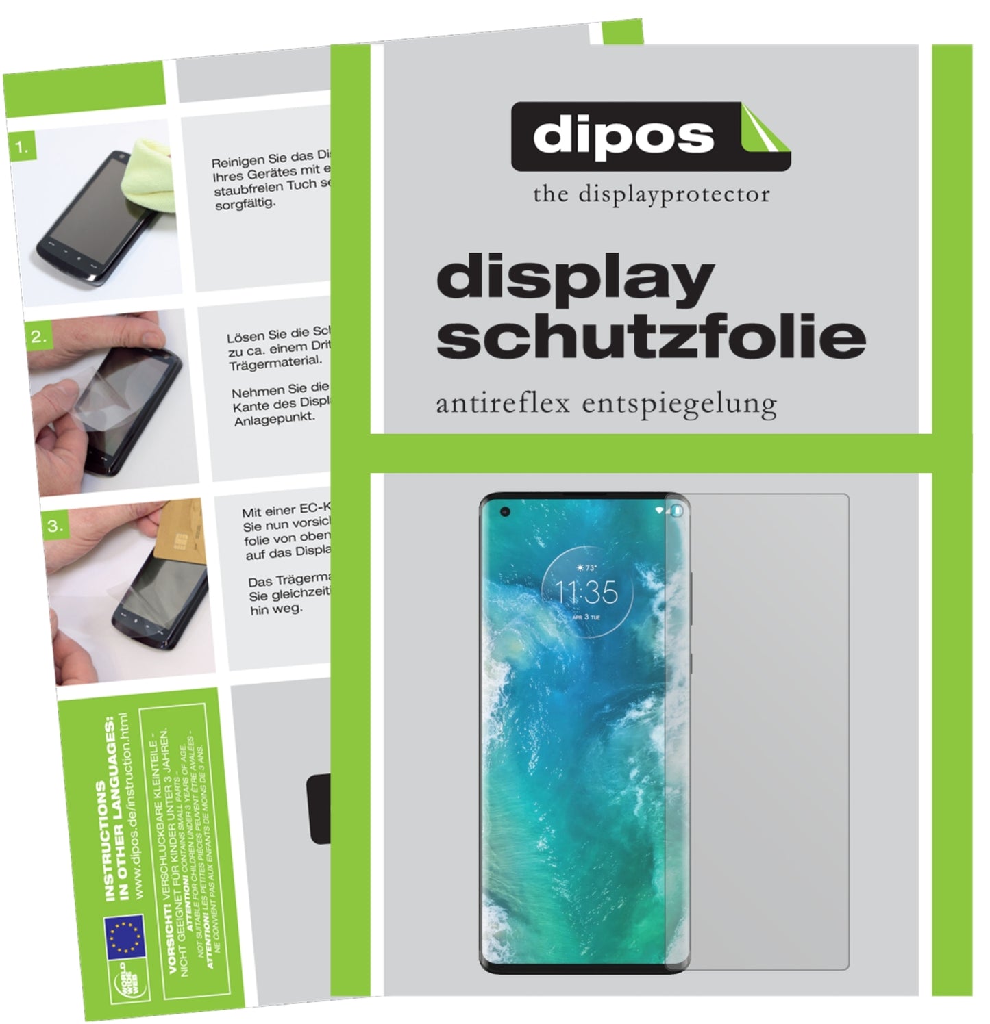 Matte Displayschutzfolie von dipos passend für Motorola Edge Plus, präziser Zuschnitt und blasenfrei montiert