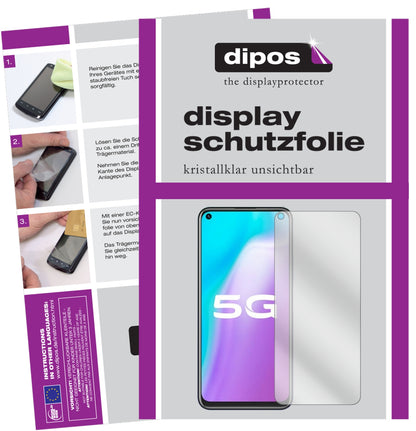 Klare Displayschutzfolie von dipos passend für Vivo Y51s, präziser Zuschnitt und blasenfrei montiert