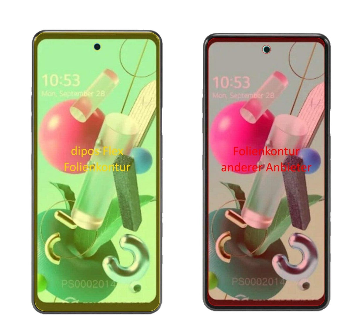 3x Full Cover Screen Protector for LG Q92 – Covers Curved Edges | dipos