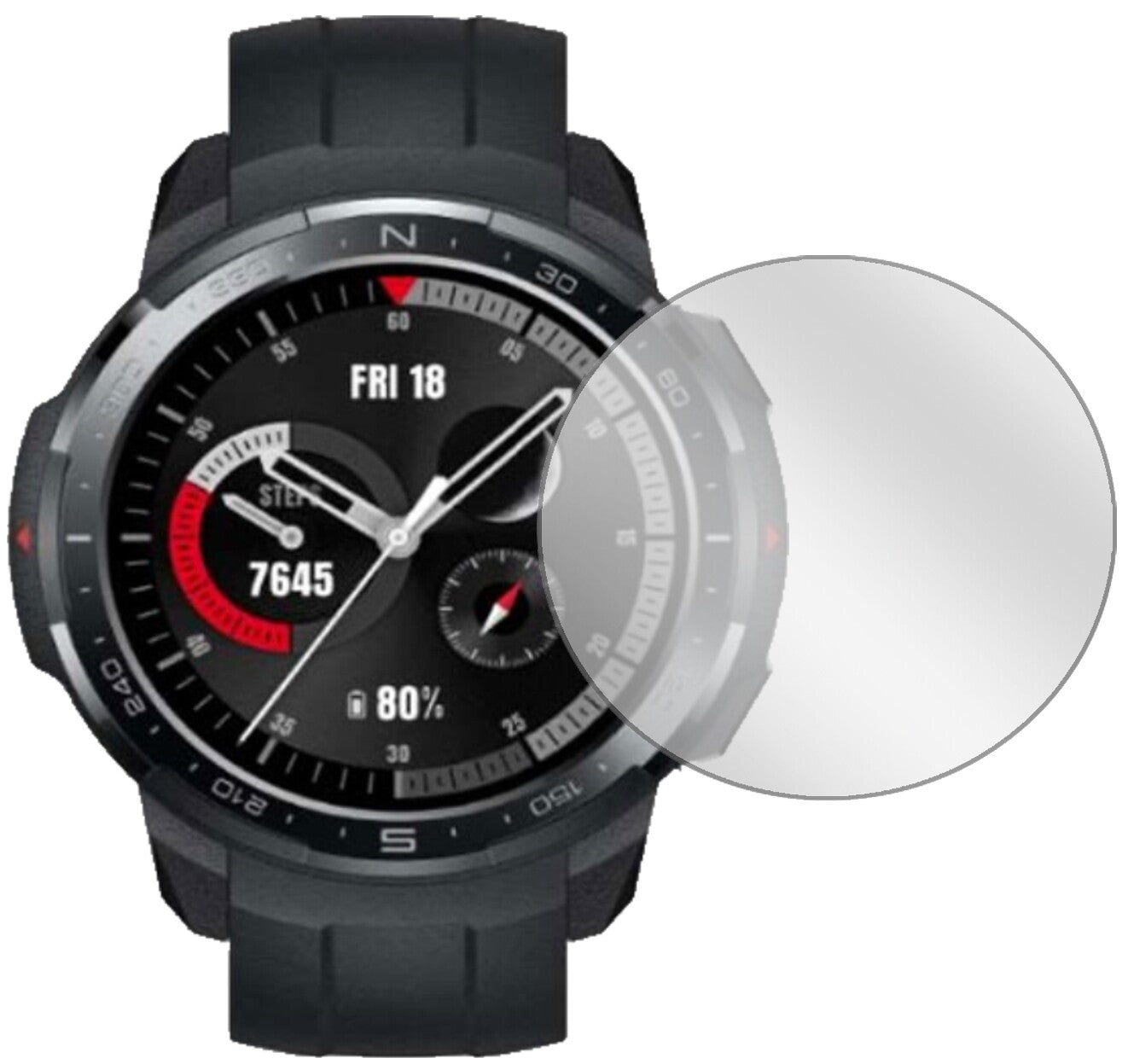 2x Schutzfolie klar für Honor GS Pro Smartwatch (48mm) Display-Schutzfolie