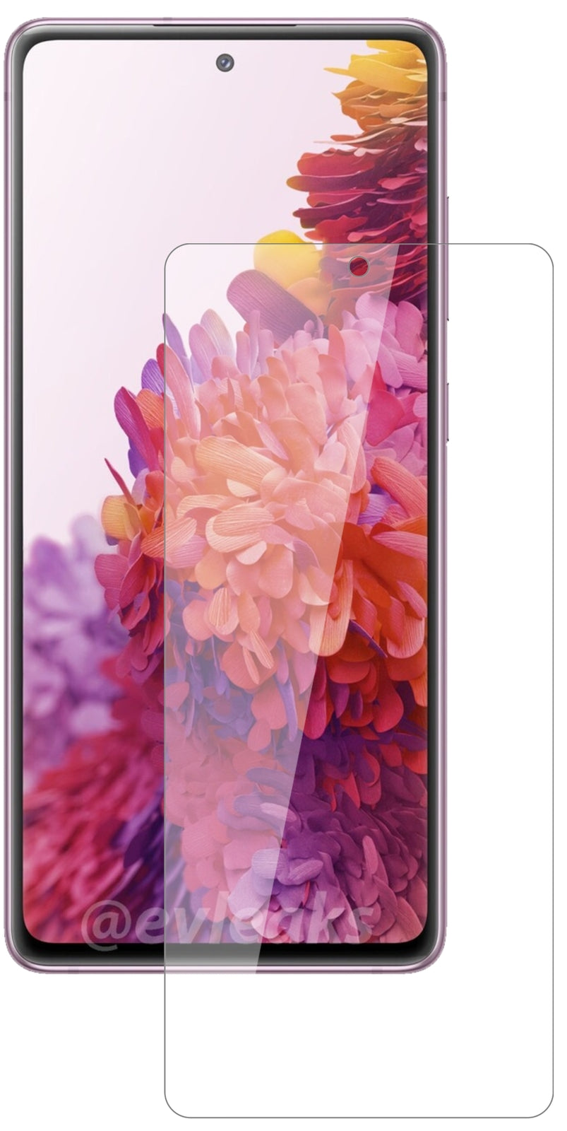 SamsungGalaxy S20 FE 5G mit aufgebrachter dipos Flex Schutzfolie, glasklare Darstellung ohne Einschränkungen