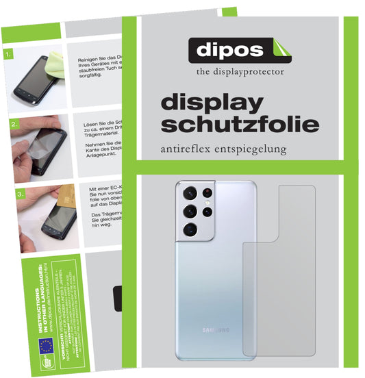 2x Schutzfolie matt für Samsung Galaxy S21 Ultra Rückseite Display-Schutzfolie