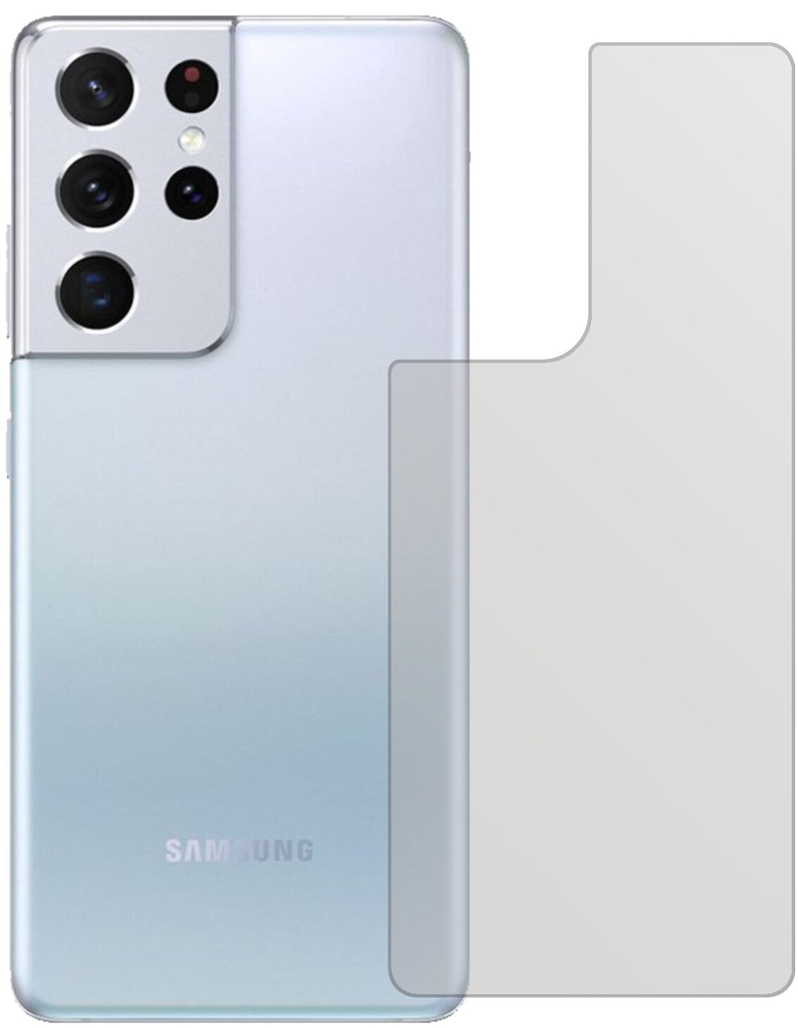 2x Schutzfolie matt für Samsung Galaxy S21 Ultra Rückseite Display-Schutzfolie