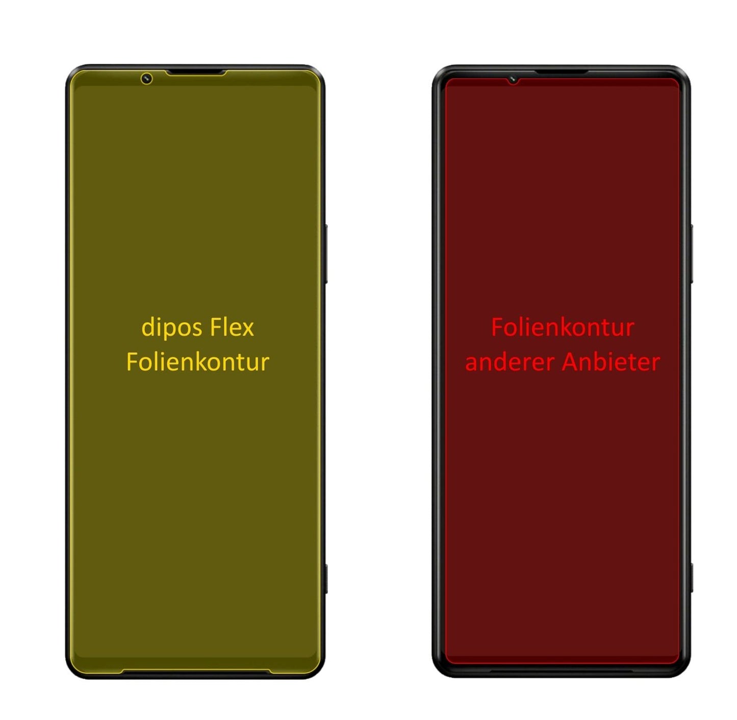 3x Screen Protector for Sony Xperia 1 III Protective Film covers 100% dipos Flex