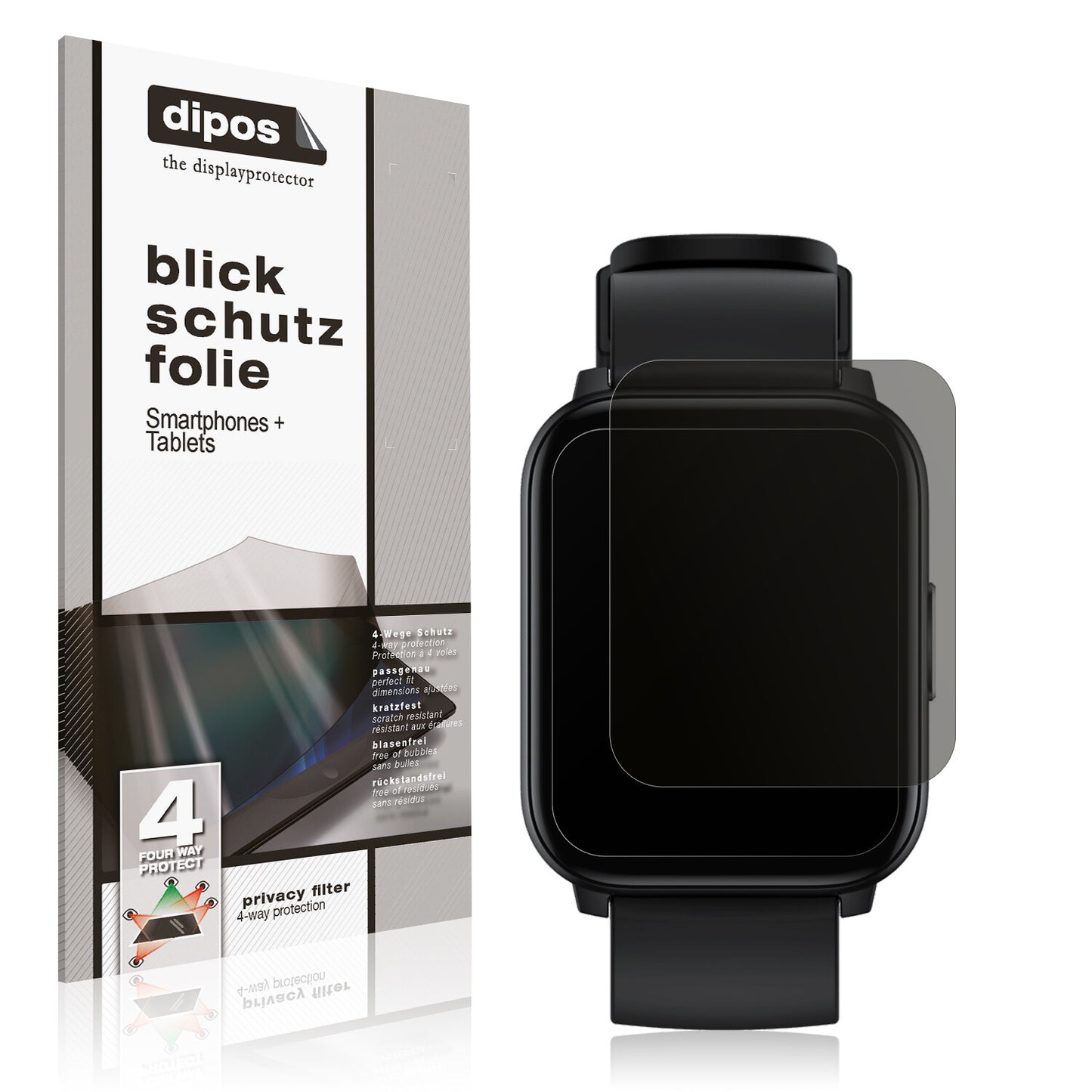 Blickschutzfolie für Realme Watch S100 matt Schutzfolie Privacy