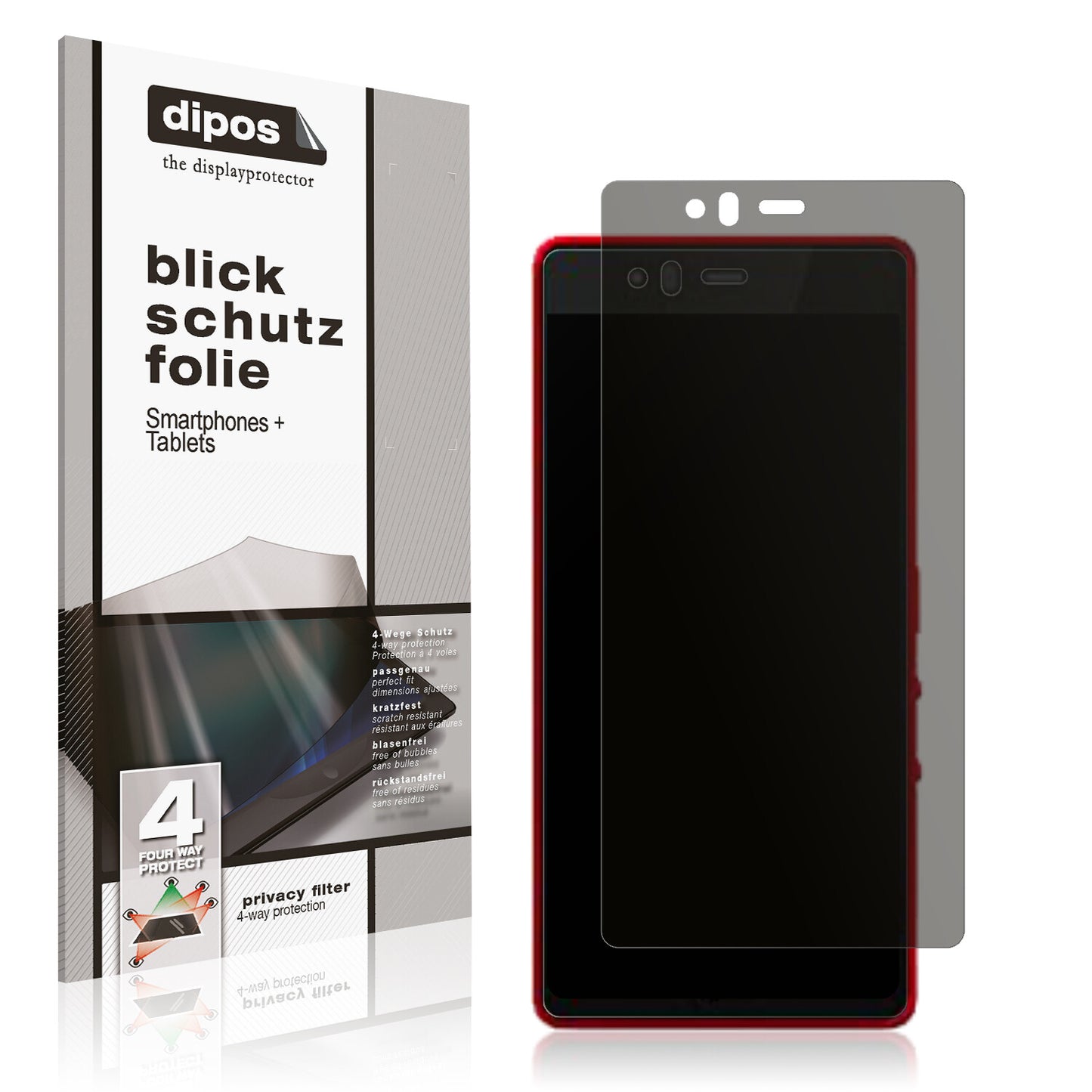 Blickschutzfolie für Fujitsu Arrows M04 Premium matt Schutzfolie Privacy