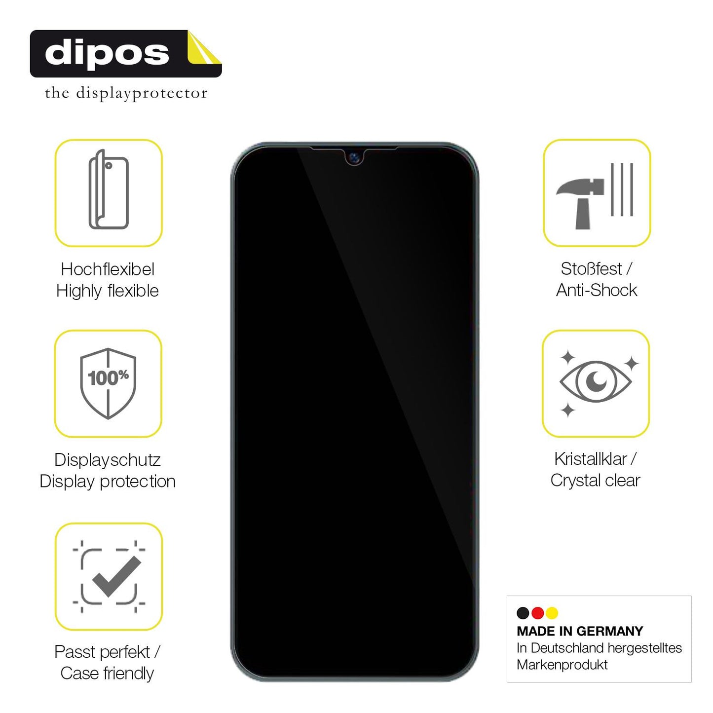 3x Screen Protector for Benco V70 Protective Film covers 100% dipos Flex