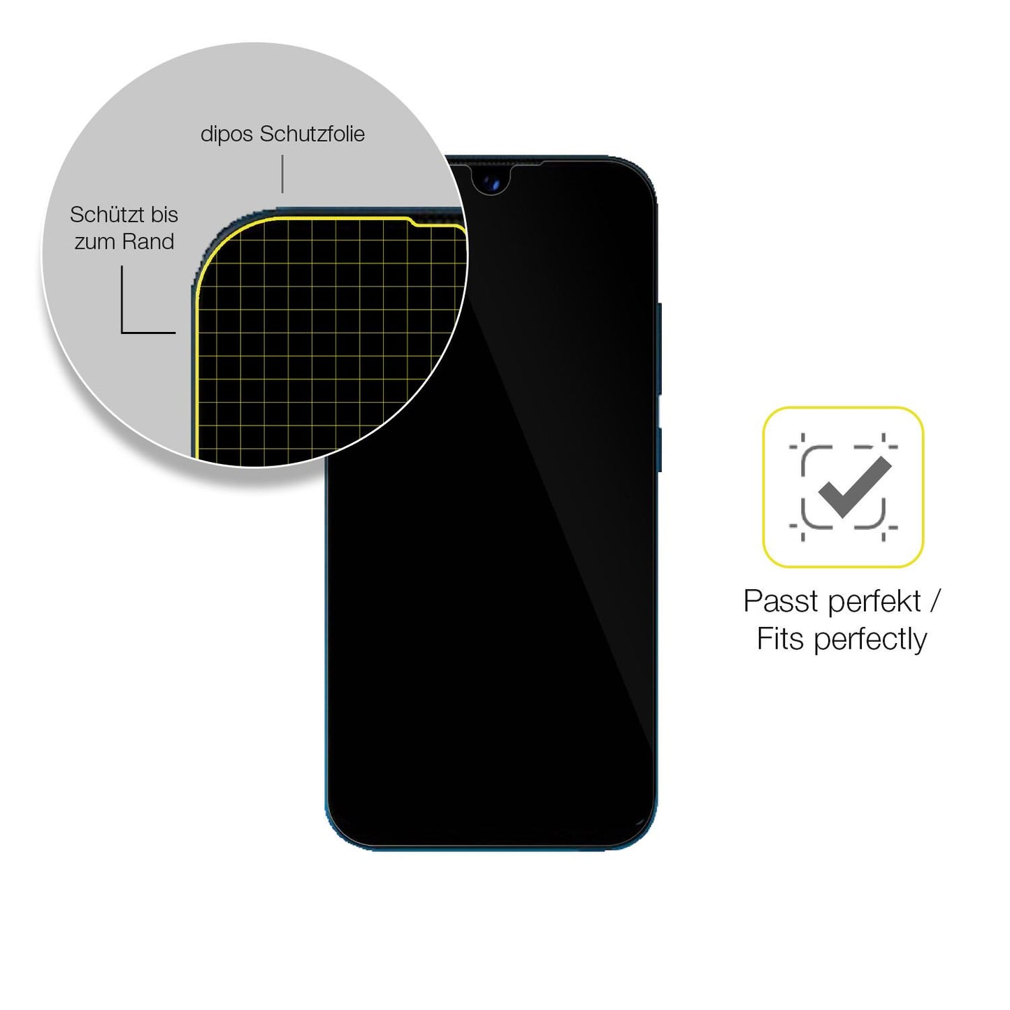 3x Screen Protector for Benco Y30 Protective Film covers 100% dipos Flex